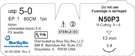 Picture of Nylon (unbraided black) 5-0, P3 needle, 12/box option for Sutures product (BlueSkyBio.com)